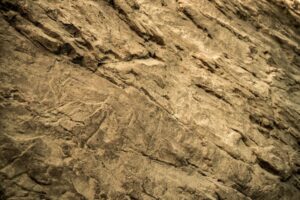 Detail of a rock imitation made of sprayed concrete