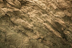 Detail of an artificial rock wall imitating natural rock